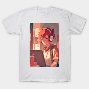 Redhead Anime Programming Girl V 1.03 T-Shirt